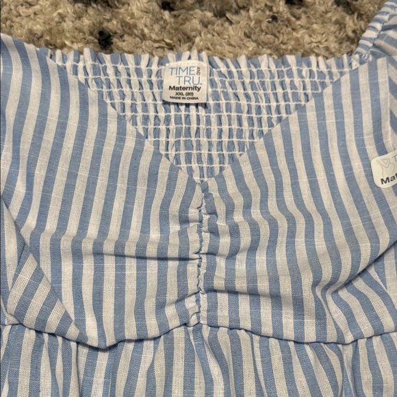 XXL (20) Time and Tru Light Blue and White Babydoll  With Cap Sleeves Blouse - Picture 7 of 11
